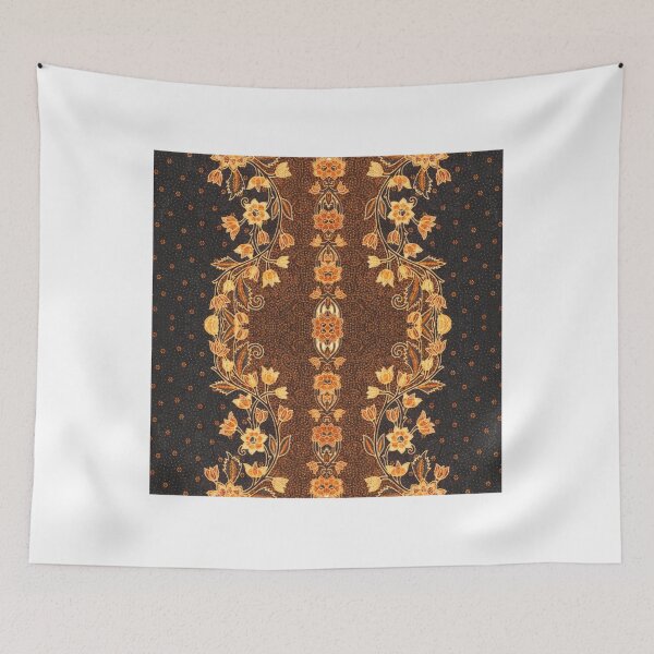 Item preview, batik flower pattern soft brown    designed and sold by WestandPineP.