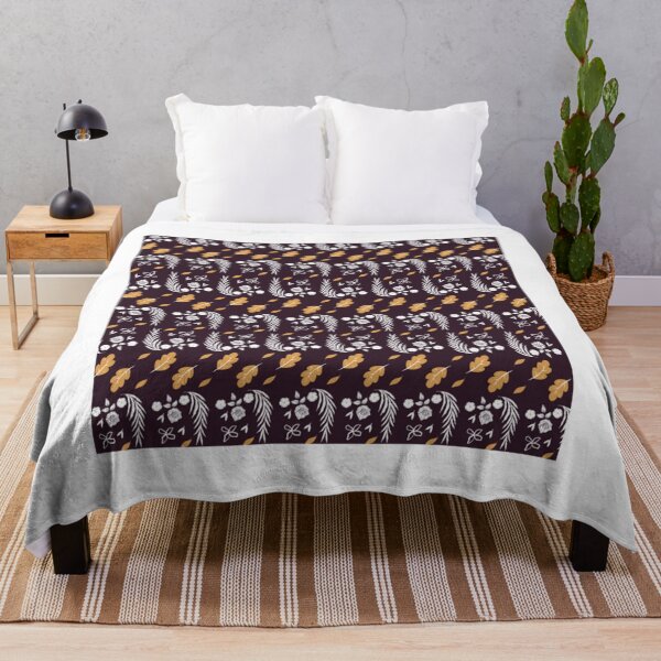 Item preview, Batik leaf flower pattern in dark brown designed and sold by WestandPineP.