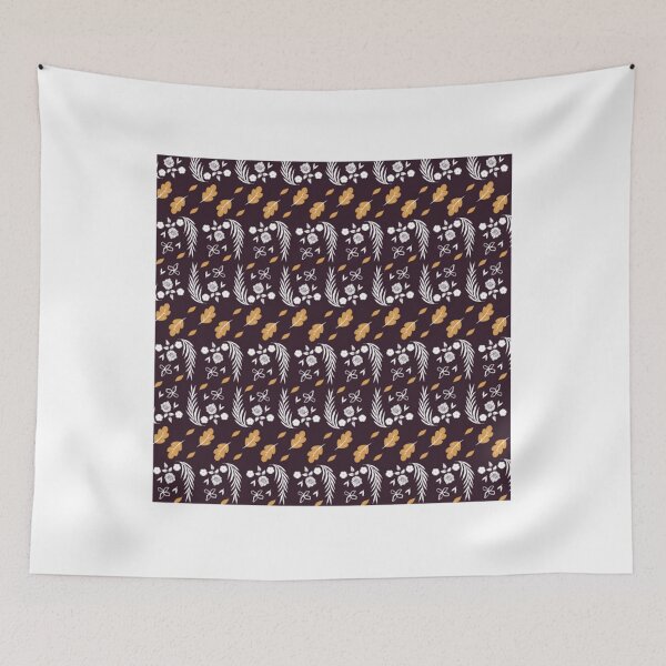 Item preview, Batik leaf flower pattern in dark brown   designed and sold by WestandPineP.