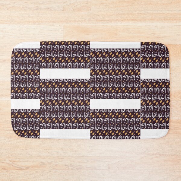 Item preview, Batik leaf flower pattern in dark brown   designed and sold by WestandPineP.
