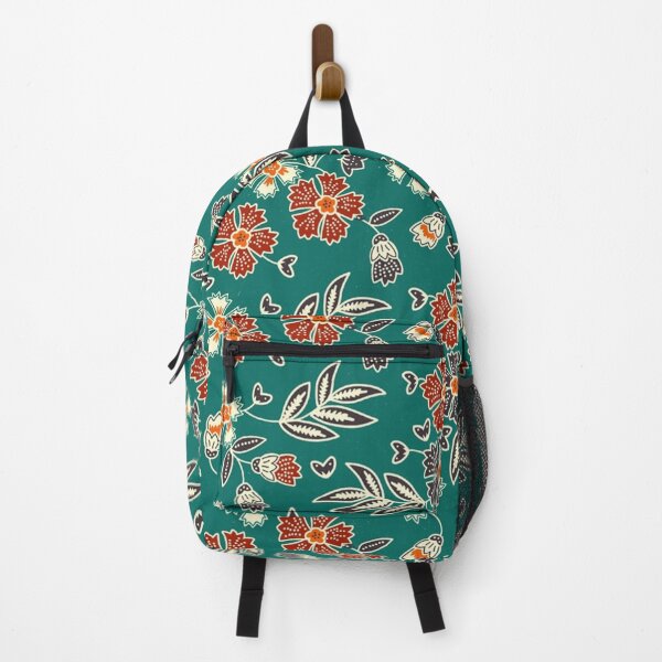 Item preview, Floral Green with Red Flower Batik Pattern Sleeveless Top designed and sold by WestandPineP.