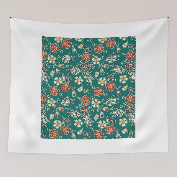 Item preview, Floral Green with Red Flower Batik Pattern Sleeveless Top designed and sold by WestandPineP.