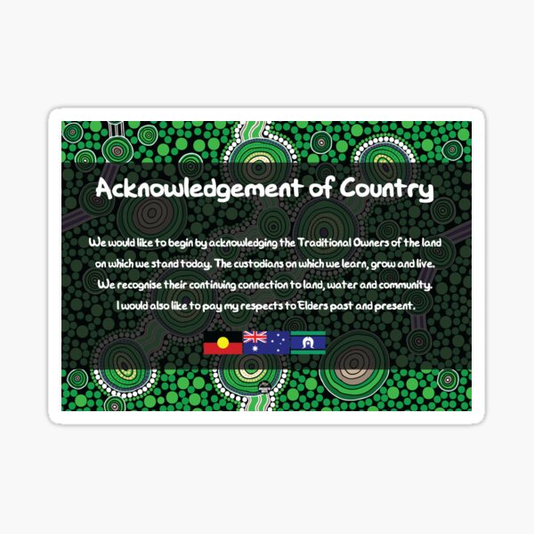 Acknowledgement of Country - Authentic Aboriginal Art Sticker