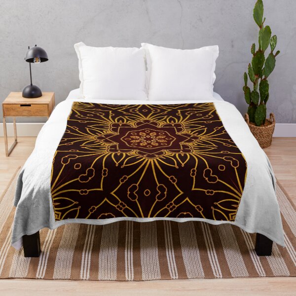 Item preview, Pistil and flower batik Pattern, floral art pattern with Luxury brown style designed and sold by WestandPineP.