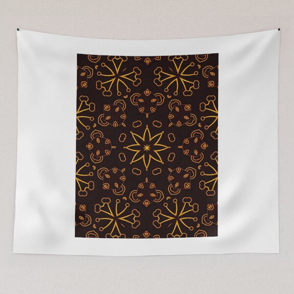 Item preview, Pistil and flower batik Pattern,  floral art pattern with Luxury brown style      designed and sold by WestandPineP.