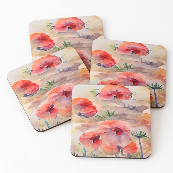 Item preview, Pretty Watercolor Painting of Poppies designed and sold by CattlettArt.