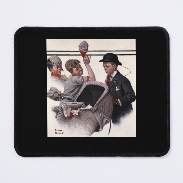 Item preview, Gifts For Women Boy With Baby Carriage 1916 By Norman Rockwell Graphic For Fans designed and sold by RickeyKoss.