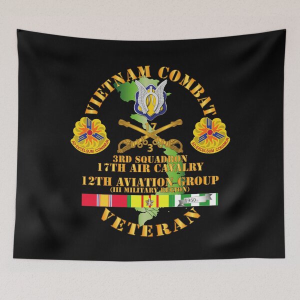 Item preview, Army - Vietnam Combat Cavalry Vet w 3rd Sqn 17th Air Cav - 12th  AVN GroupI Mil Region III w SVC designed and sold by Military Insignia Products.