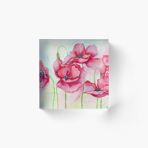 Poppies dance Acrylic Block