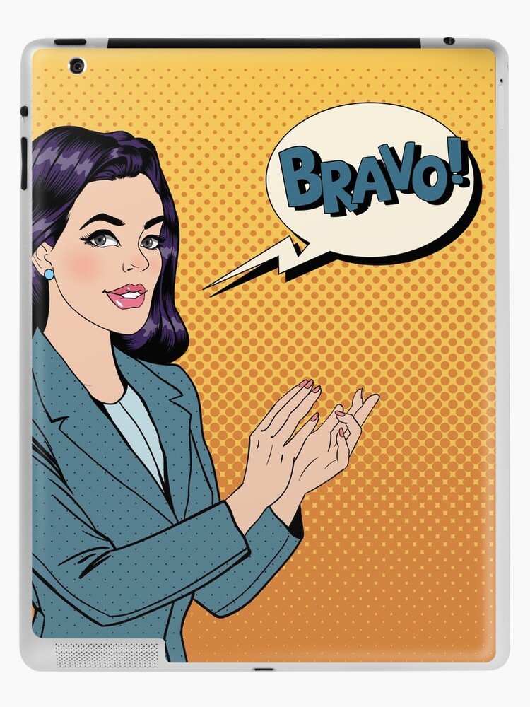 Pop Art Woman Applauding with Expression Bravo iPad Case & Skin for Sale  by ivector