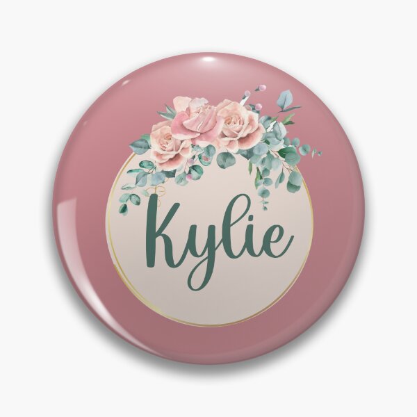 Item preview, "Kylie" Name in Script Font with Rose Gold Flower Ring designed and sold by LotusPrints9.