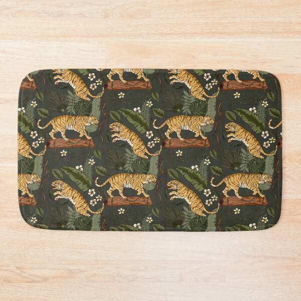 Item preview, Jungle Tiger Botanical Pattern designed and sold by Naturalist Prints.