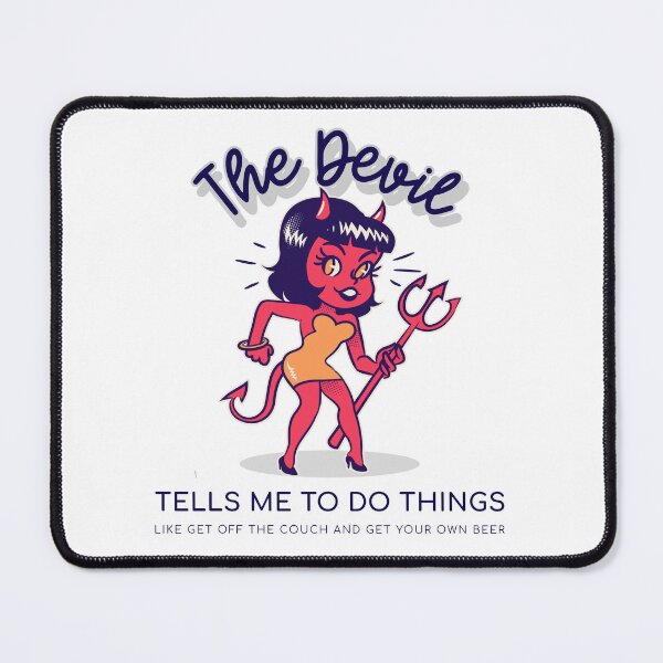 Item preview, The Devil tells me to do things funny shirt. designed and sold by WindsorTees.