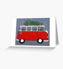 Bringing Home the Christmas Tree Greeting Card