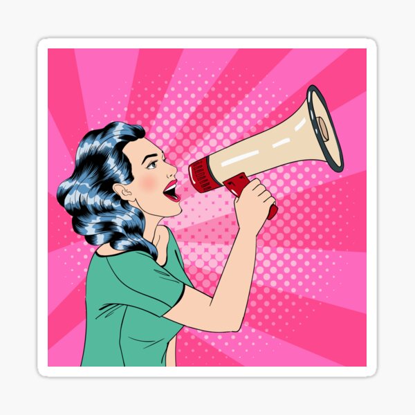 Item preview, Pop Art Style Woman with Megaphone designed and sold by ivector.