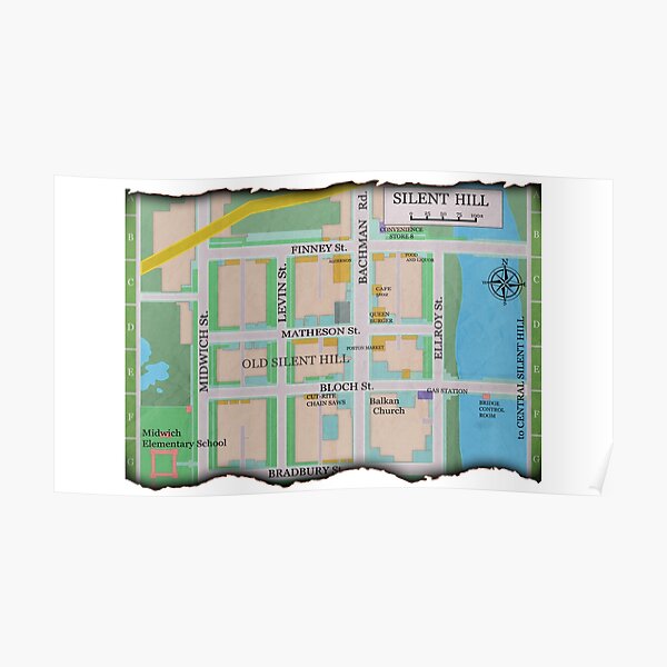 Map of Old Silent Hill Poster