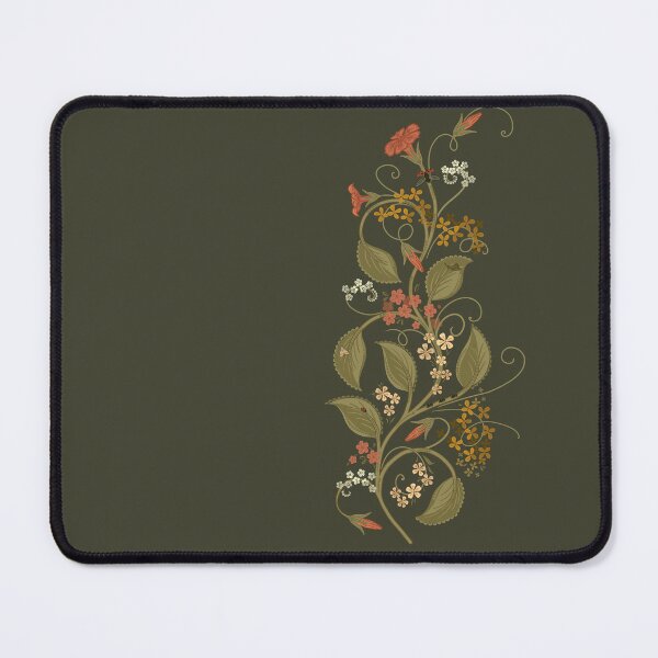 Item preview, Every Weed is a Flower // single motif on dark green  designed and sold by wild.geranium.design.