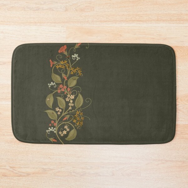 Item preview, Every Weed is a Flower // single motif on dark green  designed and sold by wild.geranium.design.