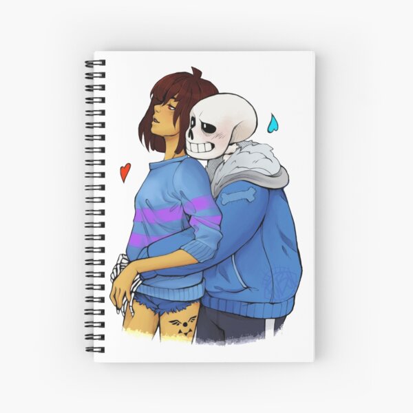 Sans Hugs Frisk Spiral Notebook By Funbun Redbubble