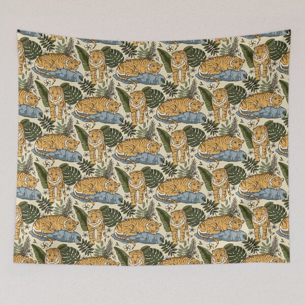 Item preview, Tiger Pattern with Monstera Leaves designed and sold by Naturalist Prints.