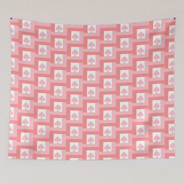 Item preview, Aesthetic Pink and White Spade Geometric Pattern designed and sold by quinellie.