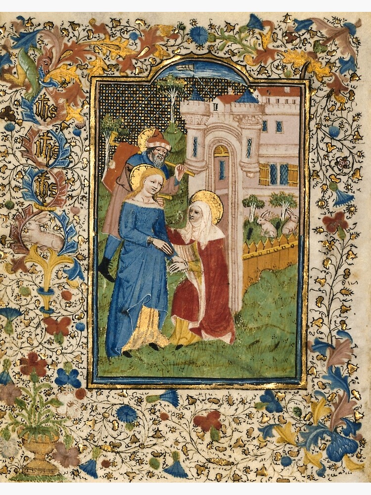 The Visitation From a Medieval Illuminated Manuscript Premium Matte ...