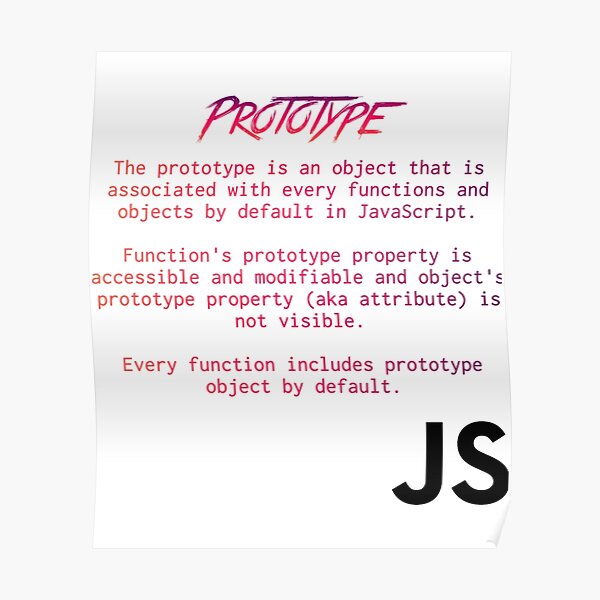 "JavaScript Prototype CheatSheet Cheat Sheet Handy " Poster for Sale by ...