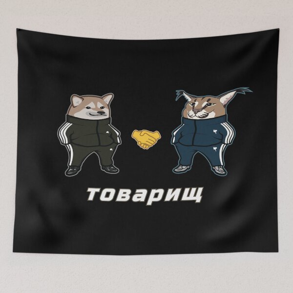 Item preview, Slav Cheebs Floppa Friendship (on black) designed and sold by Rzera-.