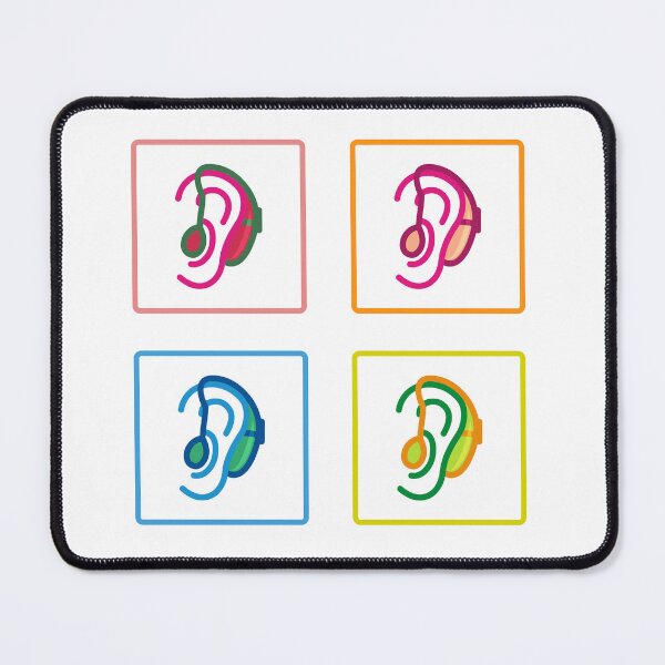 Item preview, Colorful Vibrant Hard of Hearing Icon | Artistic Hearing loss hearing Impaired Message Mask Sign Sticker Set Pop Art designed and sold by ibeargifts.