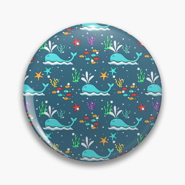 Item preview, Ocean Pattern with whales and fish designed and sold by mrhighsky.