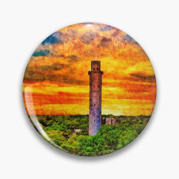 Item preview, Sulphur Springs Water Tower in Tampa, Florida, at sunset - digital painting designed and sold by NickoPrints.
