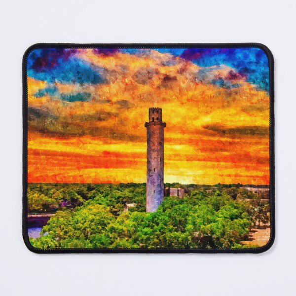 Item preview, Sulphur Springs Water Tower in Tampa, Florida, at sunset - digital painting designed and sold by NickoPrints.