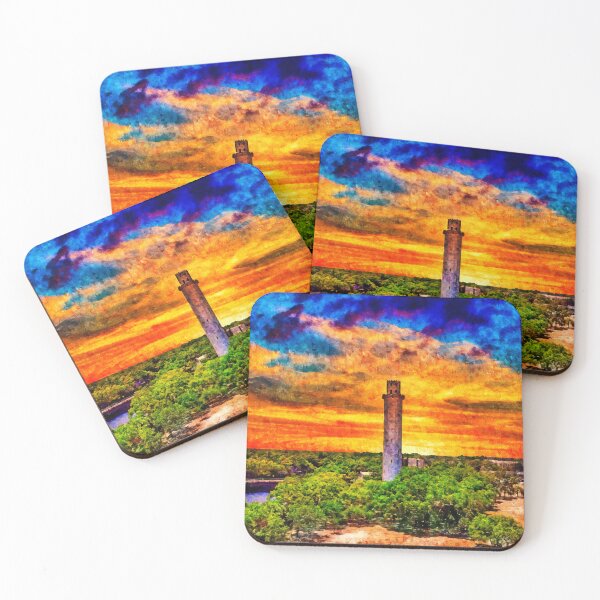 Item preview, Sulphur Springs Water Tower in Tampa, Florida, at sunset - digital painting designed and sold by NickoPrints.