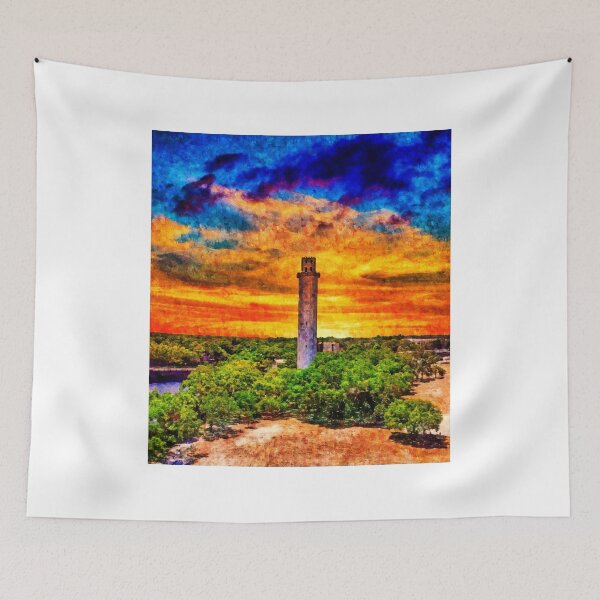 Item preview, Sulphur Springs Water Tower in Tampa, Florida, at sunset - digital painting designed and sold by NickoPrints.