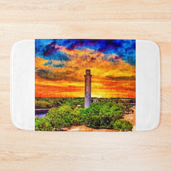 Item preview, Sulphur Springs Water Tower in Tampa, Florida, at sunset - digital painting designed and sold by NickoPrints.