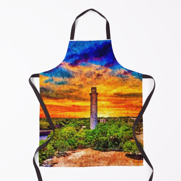 Item preview, Sulphur Springs Water Tower in Tampa, Florida, at sunset - digital painting designed and sold by NickoPrints.
