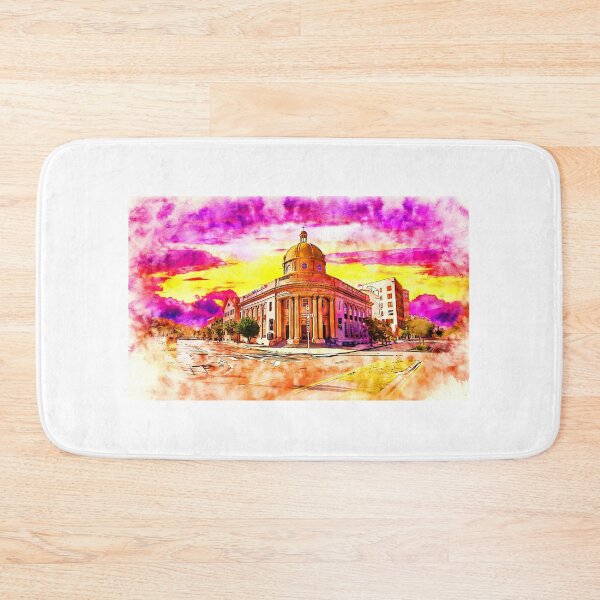 Item preview, First Baptist Church of Tampa, Florida, at sunset - pen and watercolor designed and sold by NickoPrints.