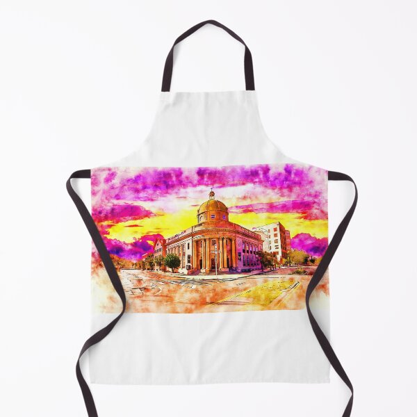 Item preview, First Baptist Church of Tampa, Florida, at sunset - pen and watercolor designed and sold by NickoPrints.