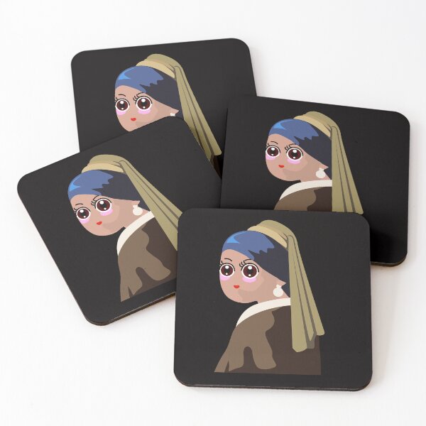 Item preview, Girl With A Pearl Earring Kawaii Style designed and sold by Raju-Creative.
