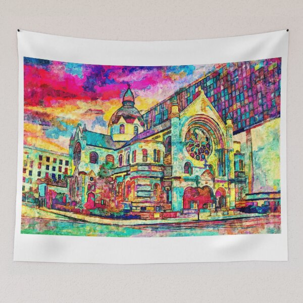 Item preview, Sacred Heart Catholic Church in Tampa, Florida - colorful painting designed and sold by NickoPrints.