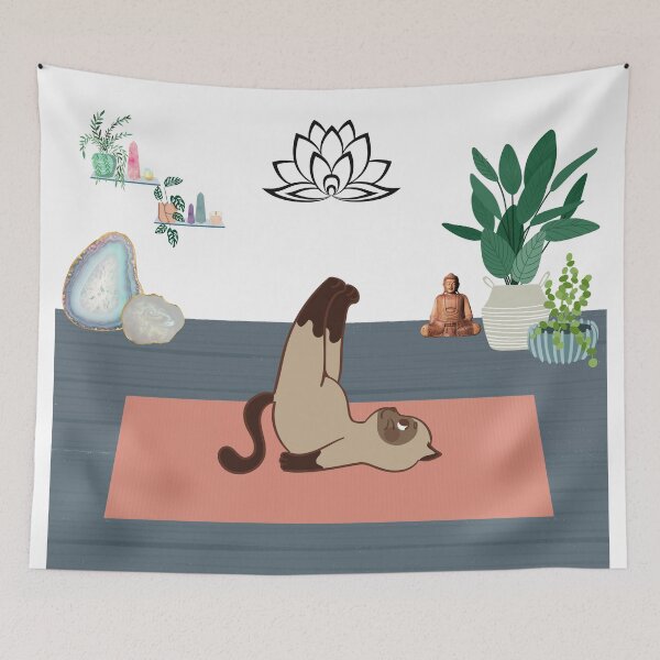 Item preview, Tan Cat Yoga Studio  designed and sold by WhimsyMarie.