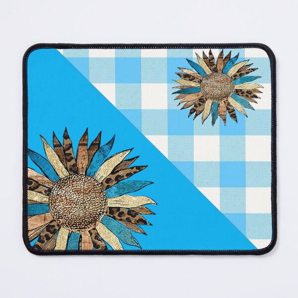 Item preview, Sunflower in Blue Buffalo Plaid, Buffalo Check ,Farmhouse, Pattern,cottage core,rustic,country,modern, designed and sold by Tamas Das.