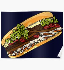 Banh mi- Vietnamese sandwich cuisine asian food bun me Poster