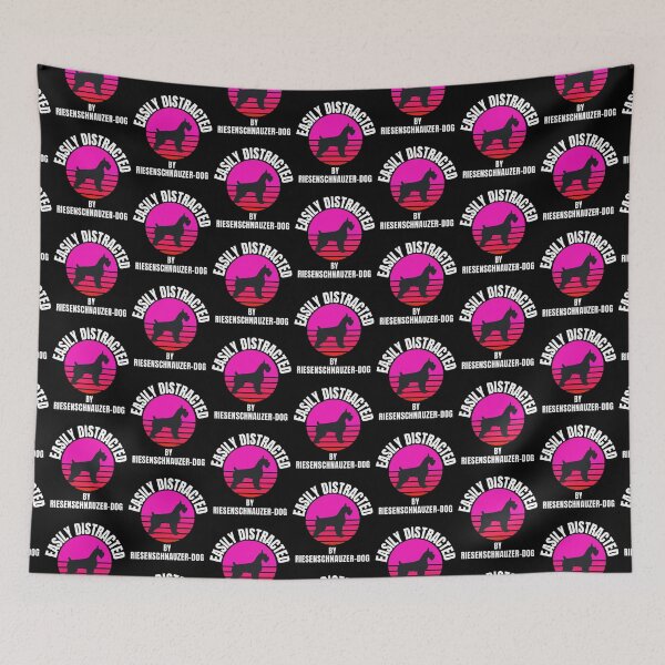 Artikelvorschau,  Leicht abgelenkt durch Riesenschnauzer-Hund - bunter niedlicher lustiger retro Geschenk-Geschenk-T - Shirt. entworfen und verkauft von DesignedBySnip.