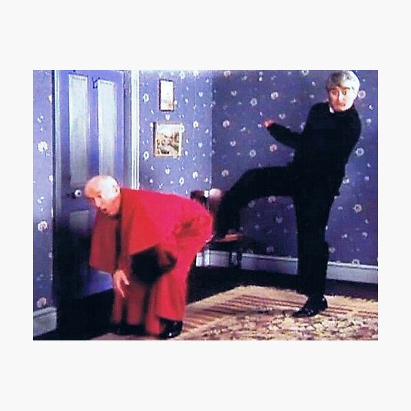 Father Ted - Framed Picture of Bishop Brennan Being Kicked up the Arse Photographic Print