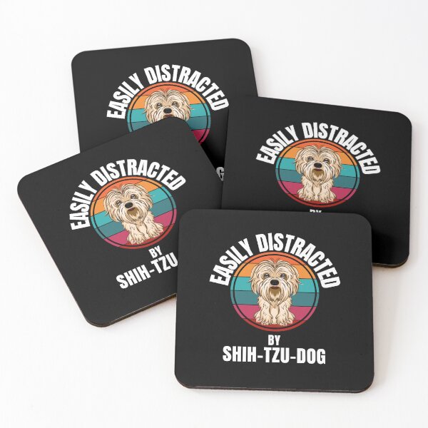 Item preview,  Easily distracted by Shih-Tsu-dogs -colourful cute funny retro gift present t-shirt. designed and sold by DesignedBySnip.