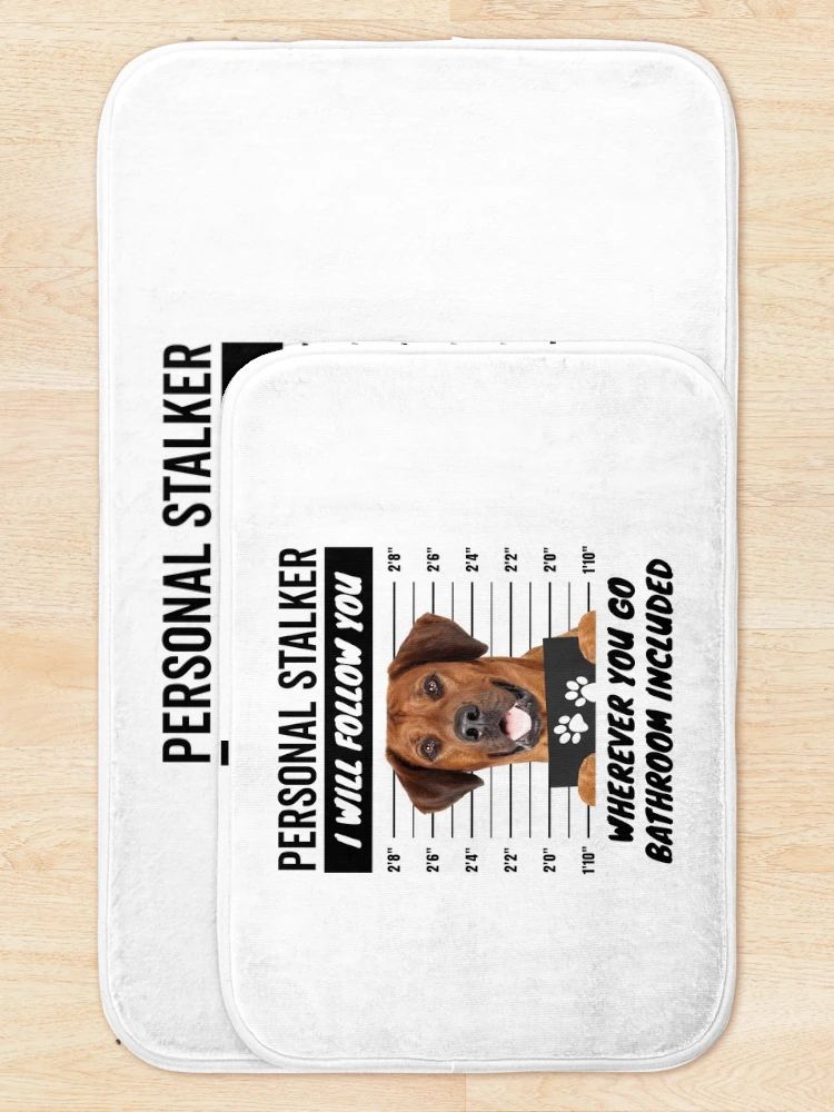 Thumbnail 5 of 6, Bath Mat, Personal Stalker Dog – Rhodesian Ridgeback designed and sold by More Cute Dogs.
