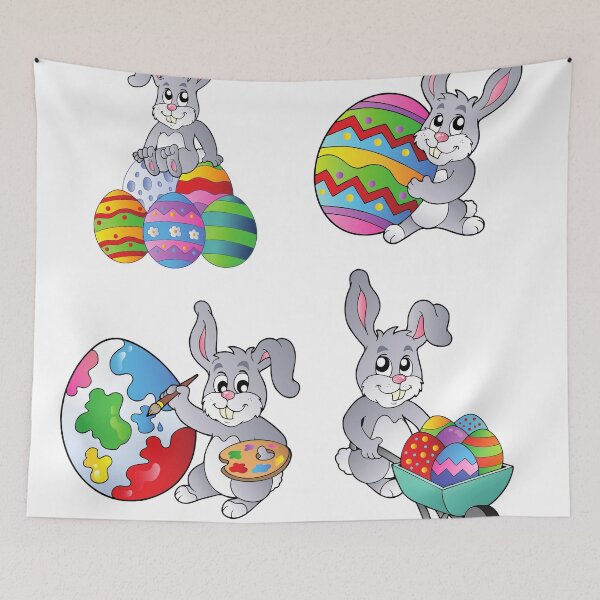 Item preview, cute colorful Easter bunny designed and sold by DahliaBlanche.