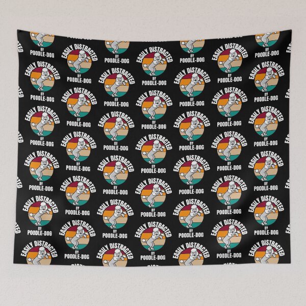 Item preview,  Easily distracted by Poodle-dogs -colourful cute funny retro gift present t-shirt. designed and sold by DesignedBySnip.