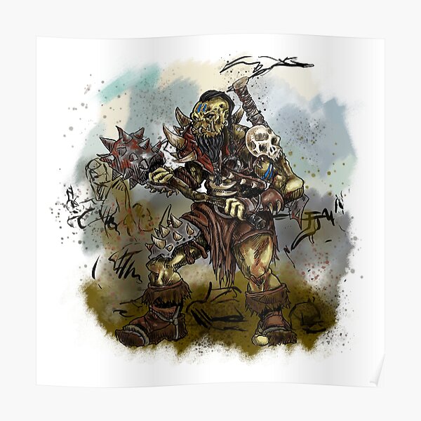 Durghul The Orc - Fantasy Character Art Poster